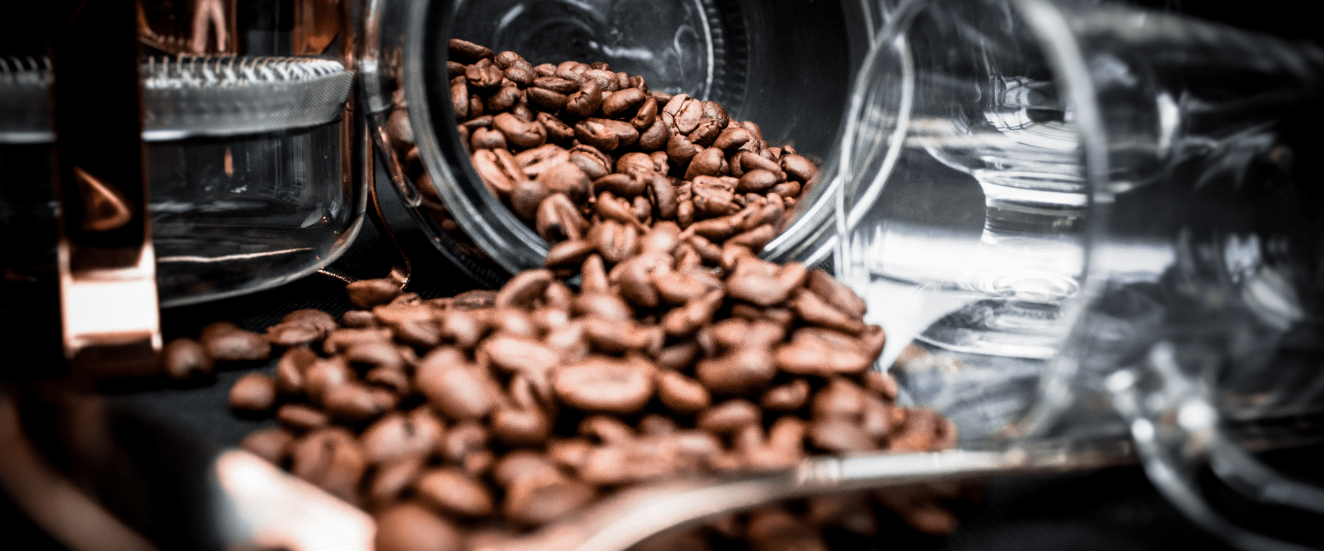Frische Kaffeebohnen in einem Glas für Eventcatering