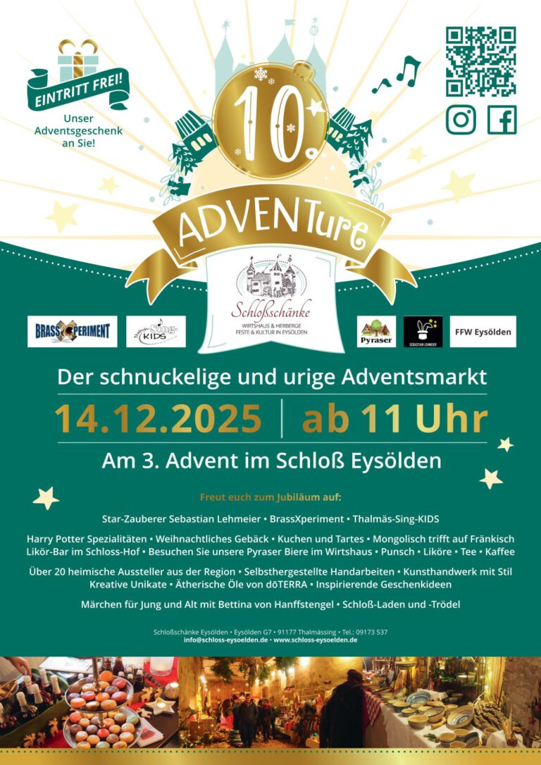 Plakat-Adventure-2025-der urige Weihnachtsmarkt auf Schloss Eysölden
